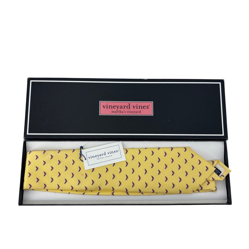 Vineyard Vines Men's Neck Tie American Energy Yellow Silk USA